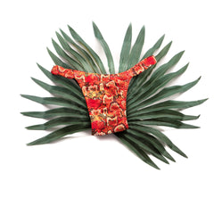 Slipz Bikini Line orange rot Reptilienmuster, bestes Lycra mit 18% Elasthan